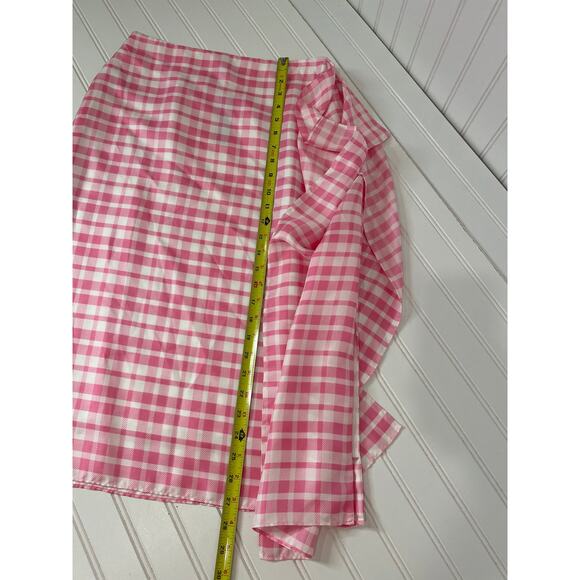NWT J. Crew Pink Ruffle Skirt Silk Twill Career Office Workwear Feminine Size 0 - Picture 6 of 8
